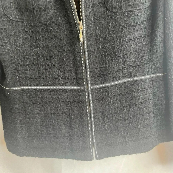 Emma James Black Boucle Tweed Full Zip Blazer Jacket Size 8 - Picture 4 of 10